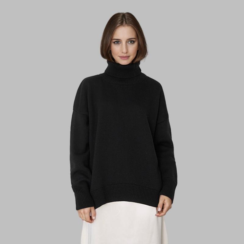 Hoodies & Tops | Parmi Women’s Knit Turtleneck With Sleeve Details Clothing Hoodies & Tops