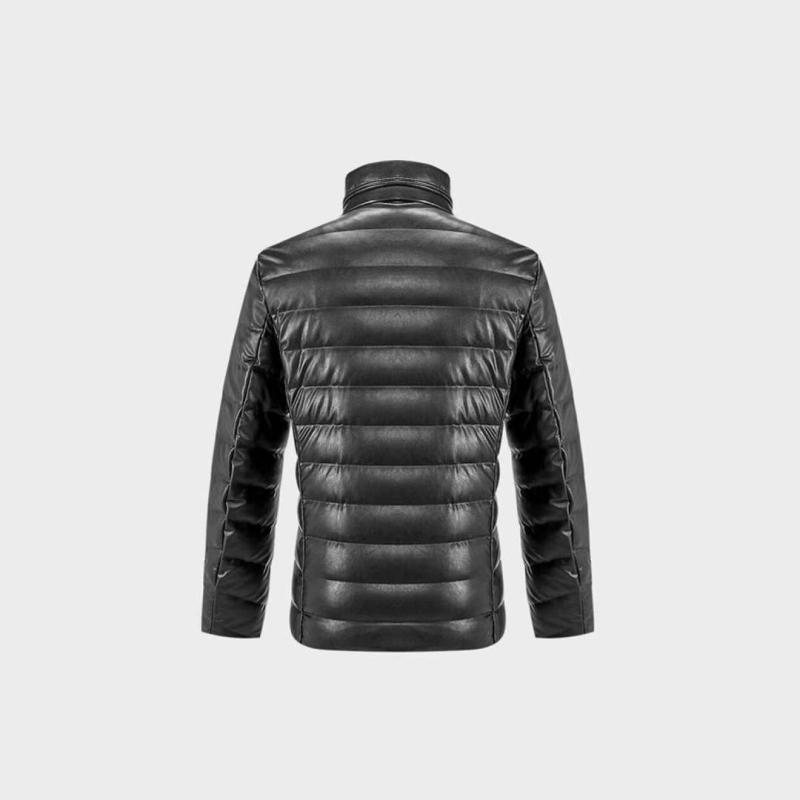 Lightweight Down & Hybrid Jackets | Jimmy X Men’s Leather Down Quilted Bomber Jacket Coats & Jackets Lightweight Down & Hybrid Jackets